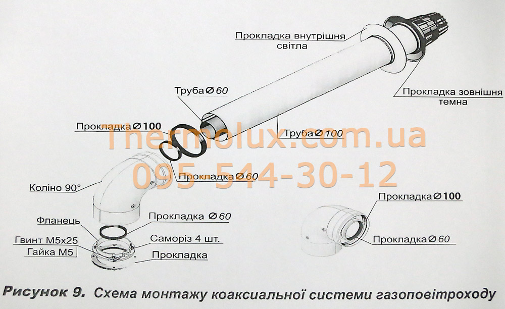 Коаксиальная система газовой колонки Teplowest ВПГ-11-С